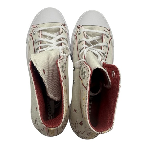 Converse Chuck Taylor All Star Lift Platform Western Stitch Shoes Women's Size 9 - Picture 9 of 9